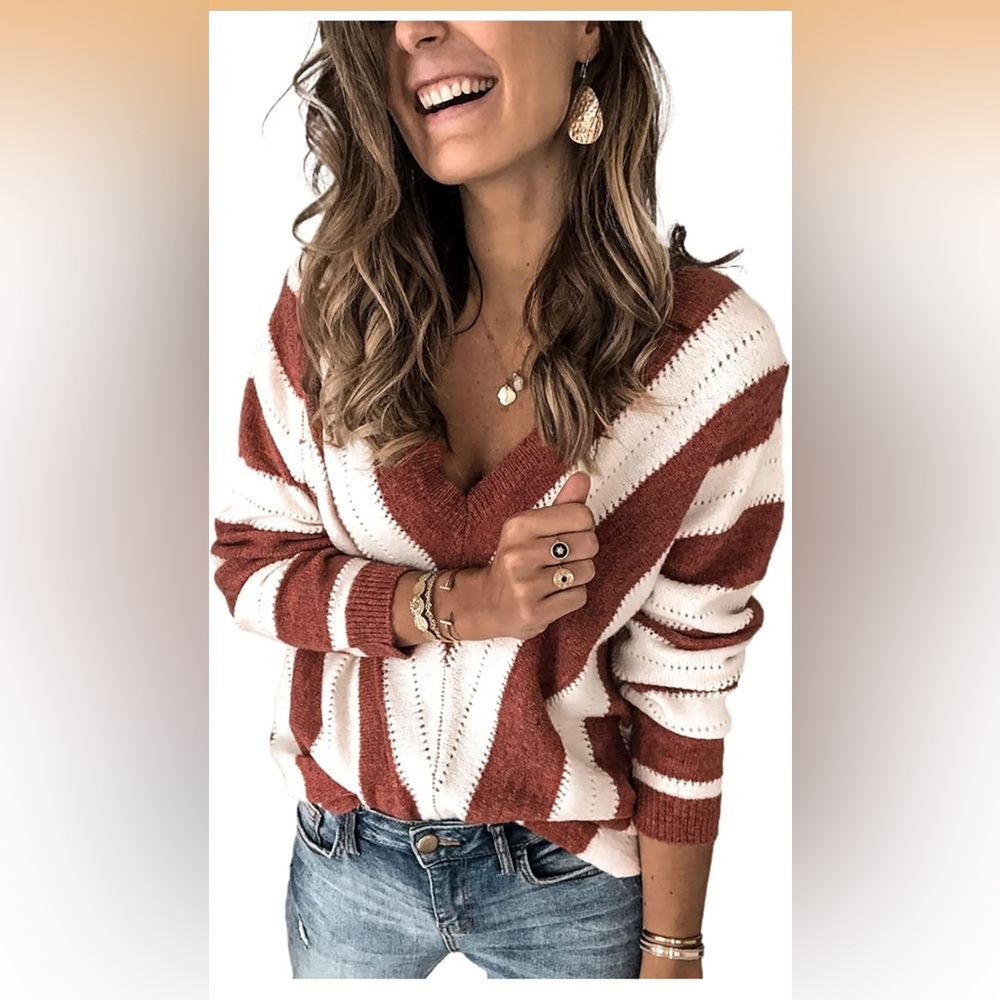Deep V Neck Sweater XL